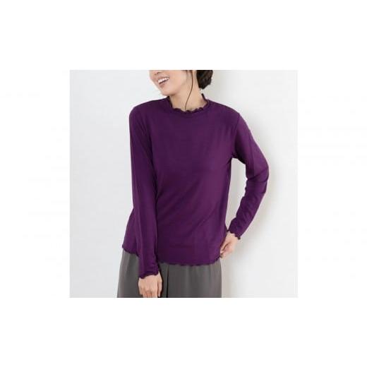 ふるさと納税 服 女 鳥取県 鳥取市 レディースハイネックカットソー 長袖 パープル L パープル/Lサイズ