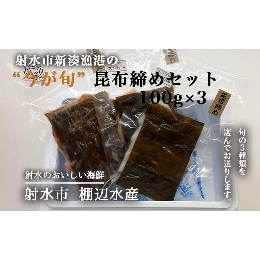 ふるさと納税 魚貝類 富山県 射水市 射水市 射水のおいしい海鮮 新湊産 射水市新湊漁港の“今が旬" 昆布締めセット 100g×3 離島への配送不可