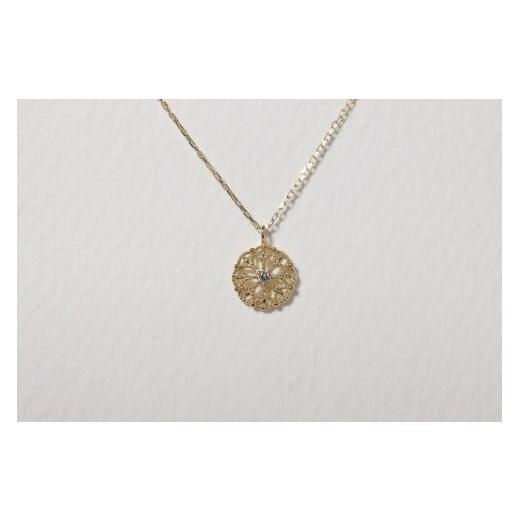 ふるさと納税 アクセサリー ペンダント 山梨県 甲斐市 K10 0.01ct フラワーダイヤモンドペンダント BQ-224