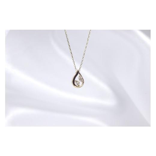 ふるさと納税 アクセサリー ペンダント 山梨県 甲斐市 K10 0.05ct しずく型ダイヤモンドペンダント BQ-215