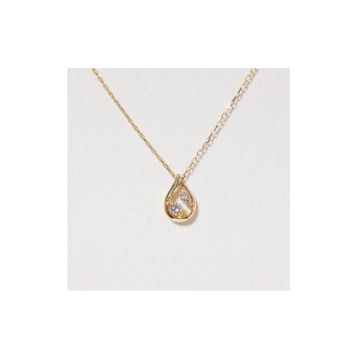 ふるさと納税 アクセサリー ペンダント 山梨県 甲斐市 K18 0.05ct しずく型ダイヤモンドペンダント　BQ-214の画像