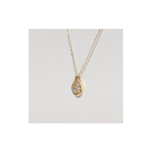 ふるさと納税 アクセサリー ペンダント 山梨県 甲斐市 K18 0.05ct しずく型ダイヤモンドペンダント　BQ-214の画像
