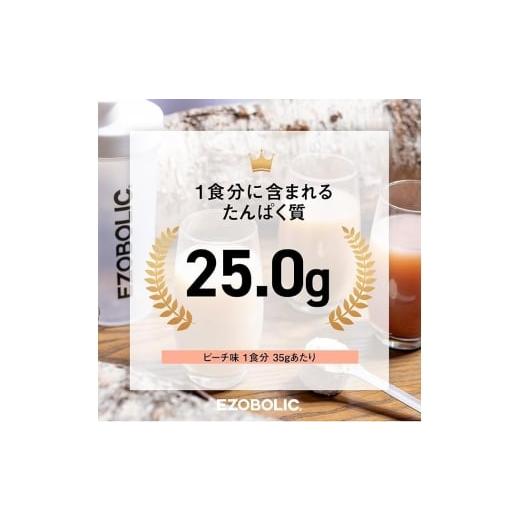 ふるさと納税 美容 山口県 下関市  ピーチ風味 EZOBOLIC プロテイン 1kg 定期便 12回 ピーチ風味の画像