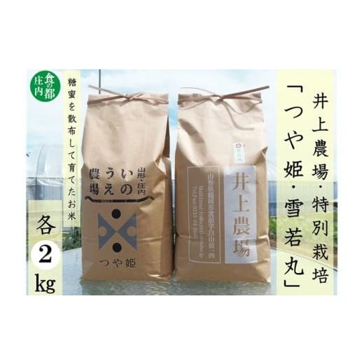 ふるさと納税 無洗米 山形県 三川町 食の都庄内 令和7年産・無洗米(精米) 特別栽培米食べ比べセット(つや姫&雪若丸)各2kg[井上農場] 令和7年産