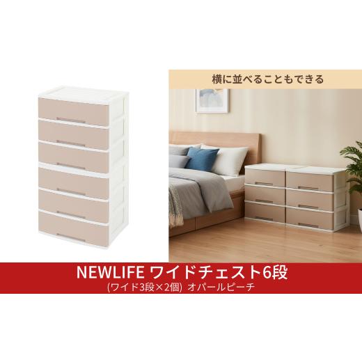 ふるさと納税 家具 収納家具 新潟県 三条市 NEWLIFE ワイドチェスト 6段 (ワイド3段×2個) 幅60cm オパールピーチ 収納ケース 衣装ケース プラスチック 新生活…