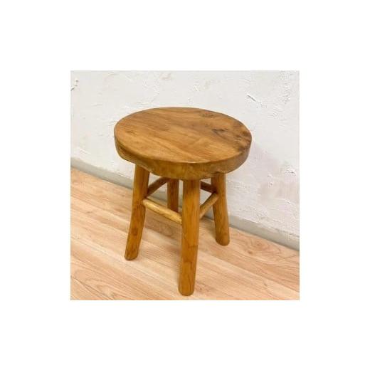 ふるさと納税 家具 山梨県 甲斐市 チーク材 一枚板のナチュラルスツール