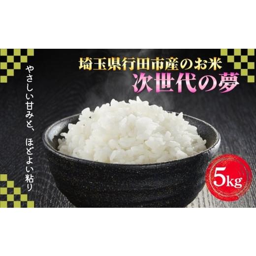 ふるさと納税 米 埼玉県 行田市 埼玉県行田市産のお米 次世代の夢 5kg 未検査米 精米 / 米 5kg 白米 精米 国産米 未検査米 ふっくら 甘み 粒立ち 粘り 和…