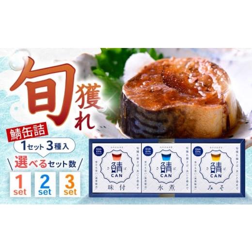 ふるさと納税 缶詰・瓶詰 魚貝類 福井県 小浜市 旬獲れ 鯖缶詰 3ヶ詰め合わせ(味付・味噌・水煮) BFAA054 旬獲れ鯖缶詰3ヶ詰合わせ×1セット