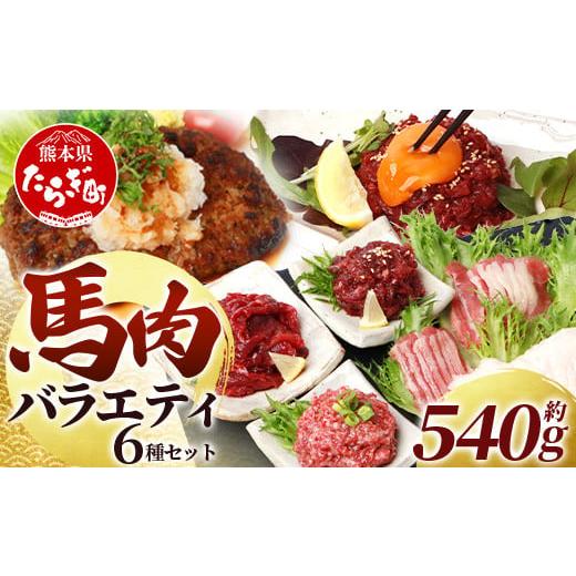 ふるさと納税 馬肉 熊本県 多良木町 10月発送 6種馬肉バラエティ 約540g タレ付き 食べ比べ 冷凍 赤身 031-0437-09 10月発送
