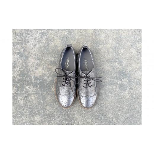 ふるさと納税 ファッション 靴 兵庫県 神戸市 軽量メダリオンシューズ ガンメタリック / サイズ 22.5センチ ガンメタリック / サイズ 22.5センチ