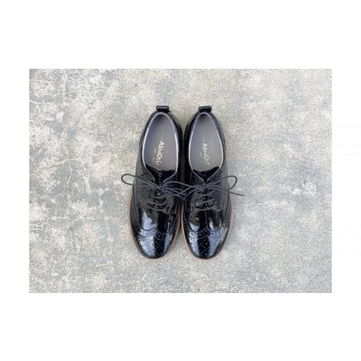 ふるさと納税 ファッション 靴 兵庫県 神戸市 軽量メダリオンシューズ ブラックエナメル / サイズ 22.5センチ ブラックエナメル / サイズ 22.5センチ