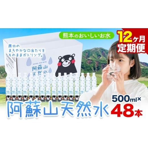 ふるさと納税 水・ミネラルウォーター 〜499mL 熊本県 産山村 水 熊本 の おいしい お水 阿蘇山 天然水 500ml × 48本 2ケース 12ヶ月定期便 丸富産業《お申し…の画像