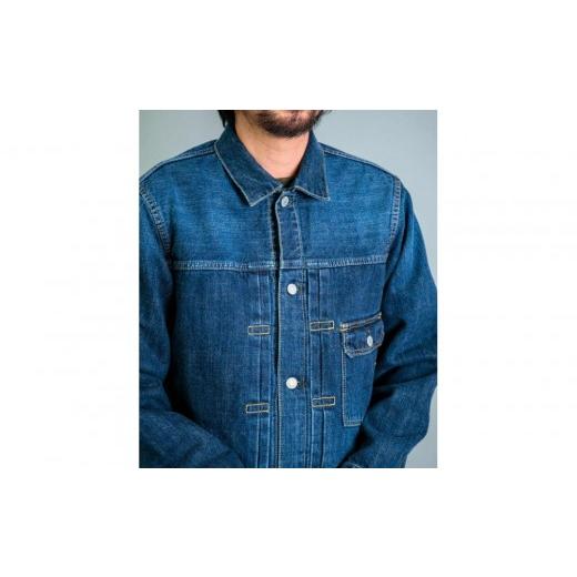 ふるさと納税 服 男 香川県 さぬき市 14ozセルヴィッチデニム　1stタイプジャケット インディゴブルー　 サイズ：4 4の画像