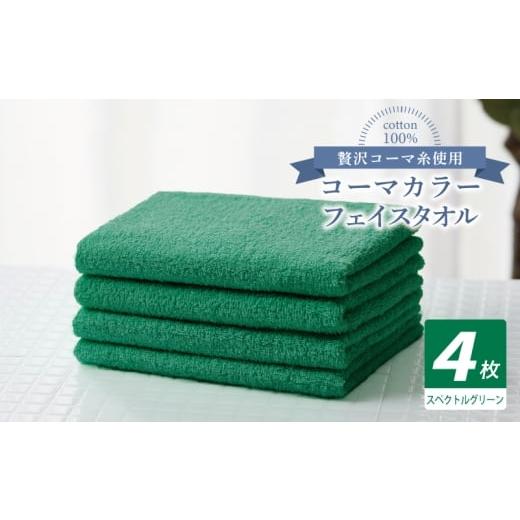 ふるさと納税 タオル・寝具 フェイスタオル 大阪府 泉佐野市 コーマカラーフェイスタオル4枚セット(スペクトルグリーン) 泉州タオル 国産 吸水 薄手 普段使…