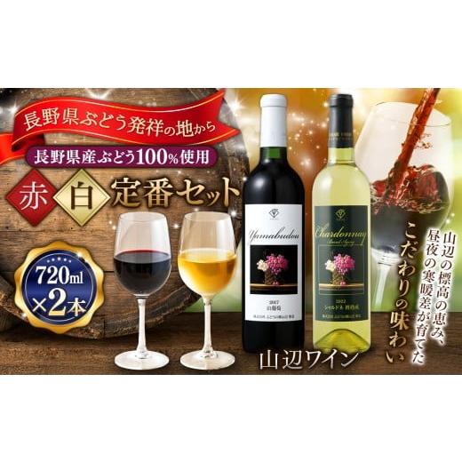 ふるさと納税 ワイン セット 長野県 松本市 赤×白定番セット 山辺ワインセット720ml×2本(山葡萄×シャルドネ樽熟成)|ワイン 飲み比べ お酒 辛口 セット 信…