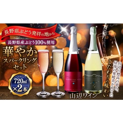 ふるさと納税 ワイン セット 長野県 松本市 華やかスパークリングセット 山辺ワインセット720ml×2本(スパークリング山葡萄×スパークリングサンセミヨン)|…