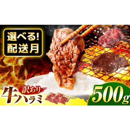 ふるさと納税 牛肉 焼肉・バーベキュー 岐阜県 御嵩町 5月発送 訳あり ハラミ 味付け 500g (250g×2パック) 牛肉 ハラミ 牛ハラミ はらみ 小分け 味付き サガ…