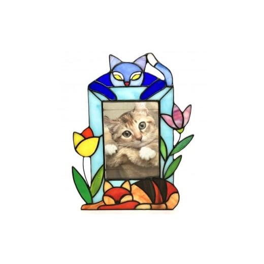 ふるさと納税 雑貨・日用品 東京都 東村山市 ステンドグラスの写真立て お昼寝のお邪魔? 1676316