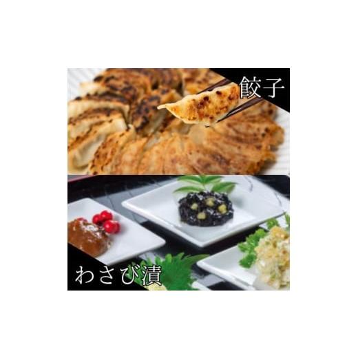 ふるさと納税 餃子 静岡県 磐田市 葱塩餃子 &amp; わさび漬セット — 和の晩酌ギフト 複数個口で配送 4014713