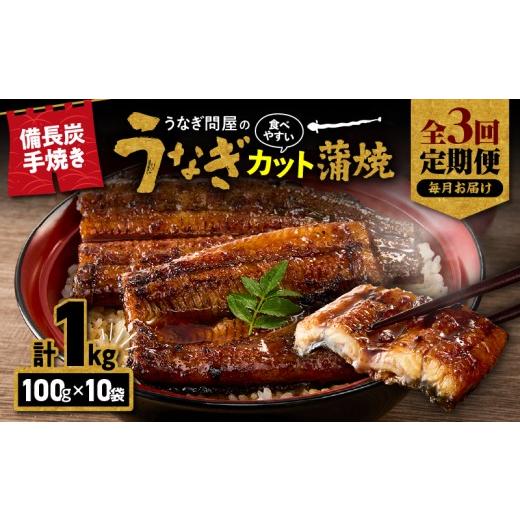 ふるさと納税 うなぎ 鹿児島県 鹿屋市 全3回定期便 うなぎ問屋の備長炭手焼 カット蒲焼 計1kg KN029-T01-01