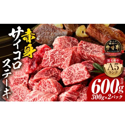 ふるさと納税 牛肉 ステーキ 宮崎県 宮崎市 宮崎牛A5ランク 赤身サイコロステーキ600g_M243-026 順次発送