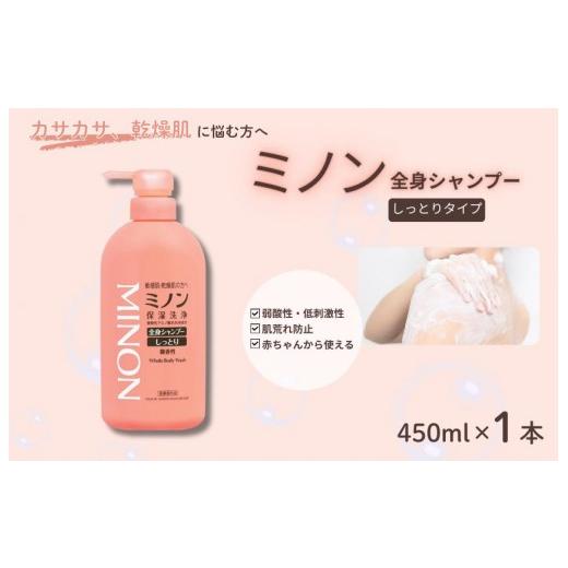 ふるさと納税 石鹸 千葉県 匝瑳市 ミノン全身シャンプーしっとりタイプ 450ml×1本 / 敏感肌 乾燥肌 全身シャンプー ボディシャンプー ボディソープ 液体石…