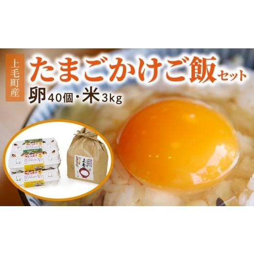 ふるさと納税 卵（鶏、烏骨鶏等） 福岡県 上毛町 上毛町産の「たまごかけご飯セット」（卵40個・米3kg）（専用醤油なし版） C01807