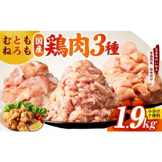 ふるさと納税 鶏肉 大阪府 泉佐野市 氷温熟成×極味付け 国産鶏モモ・鶏とろ(肩肉)・鶏むね 3種セット 合計1.9kg カット済み 氷温熟成×極味付け 小分け …