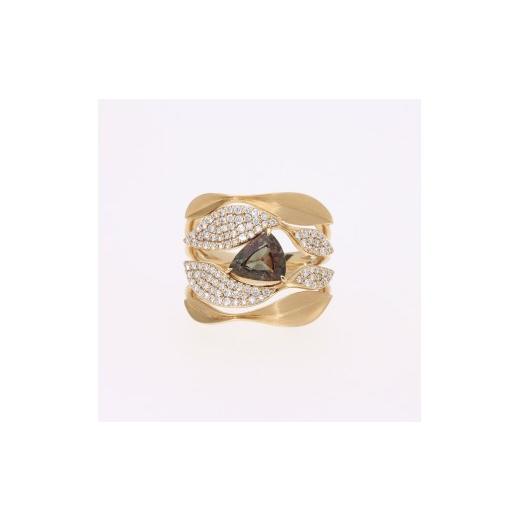 ふるさと納税 アクセサリー リング 山梨県 甲斐市 K18 アレキサンドライト ダイヤモンド リング AQ-317(SJ-414)