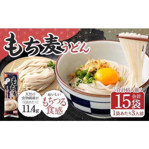 ふるさと納税 うどん 生・半生めん 山梨県 中央市 はくばく もち麦うどん 270g×15袋 うどん 麺 麺類 和食 食物繊維 食感 もち麦
