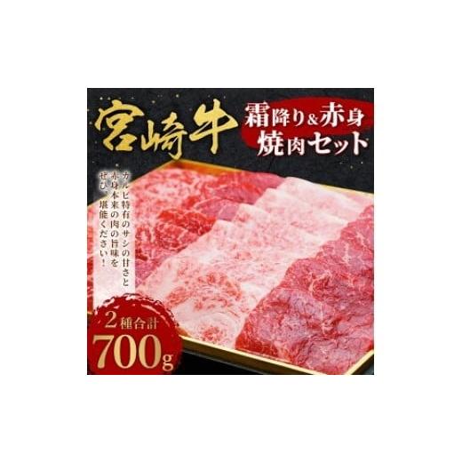 ふるさと納税 牛肉 焼肉・バーベキュー 宮崎県 えびの市 史上初 和牛オリンピック4連覇 宮崎牛 切り落とし 霜降り & 赤身 焼肉セット 700g カルビ モモ ウデ…