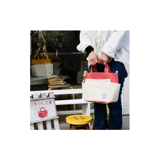 ふるさと納税 カバン 大阪府 泉大津市 ころりん工房 ふとっちょころりんミニ／ベージュ／富士金梅 8号帆布バッグ