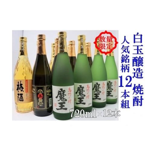 ふるさと納税 焼酎 いも 鹿児島県 錦江町 数量限定 No.6008-2 白玉醸造 魔王4本入り 人気銘柄12本セット(4合瓶)