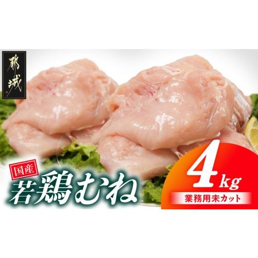 ふるさと納税 鶏肉 ムネ 宮崎県 都城市 業務用 国産若鶏むね肉4kg_AA-33-002-4kg_(都城市) 鶏肉 国産若鶏 業務用 むね肉 大容量