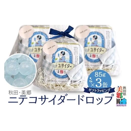 ふるさと納税 飴(あめ) 秋田県 美郷町 ニテコサイダードロップ 85g×3缶セット あきた美郷づくり ギフト 秋田県 美郷町 名水 ニテコサイダー ニテコドロップ…
