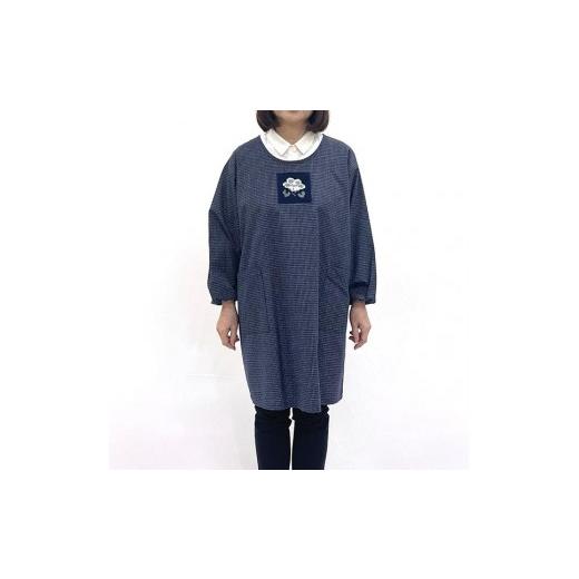 ふるさと納税 服 女 福岡県 大木町 久留米織 文人調割烹着 文人紺 BA060-NA 文人紺