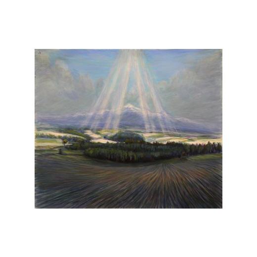 ふるさと納税 雑貨・日用品 絵画 北海道 中富良野町 光芒 千望峠 額付き