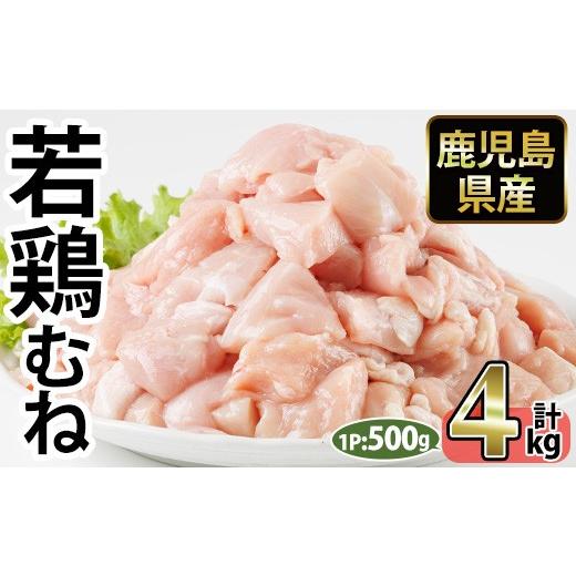 ふるさと納税 鶏肉 モモ 鹿児島県 日置市 No.1358-B 鹿児島県産若鶏むね肉(計約4kg・500g×8P) 国産 九州産 鹿児島県産 鶏肉 若鶏 とり肉 むね肉 ムネ肉 小分…