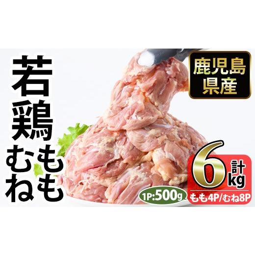 ふるさと納税 鶏肉 モモ 鹿児島県 日置市 No.1359-B 鹿児島県産若鶏もも肉・むね肉(計約6kg・もも4P/むね8P) 国産 九州産 鹿児島県産 鶏肉 若鶏 とり肉 もも…