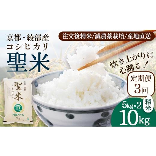 ふるさと納税 玄米 京都府 綾部市 定期便3回 聖米(精米) 10kg（5kg×2）×3回 | 米 お米 こしひかり 白米 精米 ごはん おこめ 国産 お米の定期便 京都府 綾部…_1