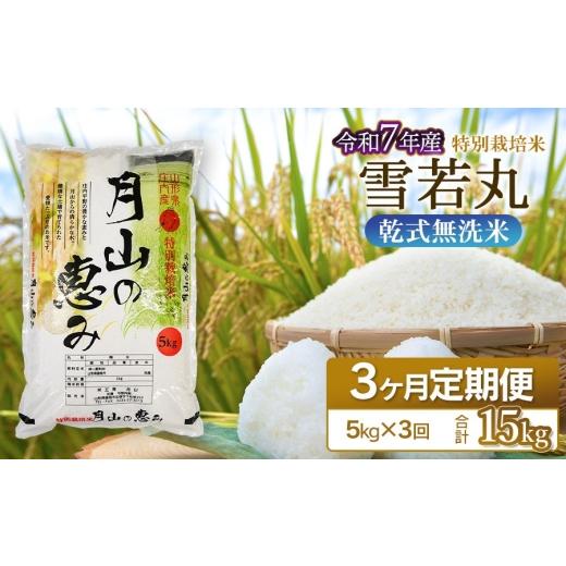 ふるさと納税 米 山形県 鶴岡市 3ヶ月定期便 令和7年産 特別栽培米 雪若丸 乾式無洗米 5kg (5kg×1袋) ×3回 毎月1回中旬発送 山形県鶴岡市産 米工房月山 | …