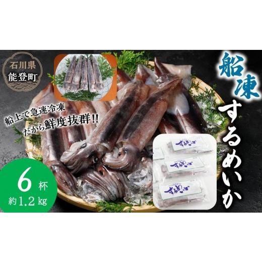 ふるさと納税 イカ 石川県 能登町 復興支援 船凍するめいか 約1.2kg 6杯 ( 2杯 × 3袋 )小分け 個包装 刺し身 海産物 魚介類 獲れたて 急速冷凍 新鮮 刺身 …