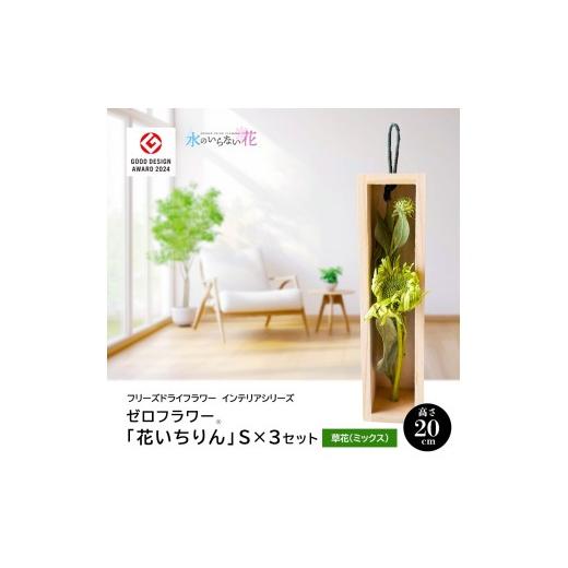 ふるさと納税 花・苗木 花束 山形県 酒田市 水のいらない花 ゼロフラワー「花いちりん」 S×3セット 草花(ミックス) SL0284 草花(ミックス)