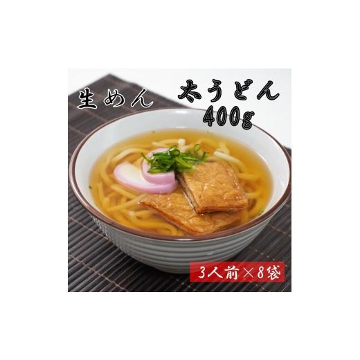 ふるさと納税 うどん 生・半生めん 山梨県 大月市 太うどん 生麺400g(3人前)×8袋
