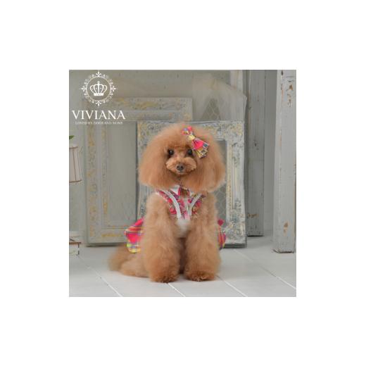 ふるさと納税 ファッション 神奈川県 秦野市 ドッグウェア「VIVIANA」チェック柄フリルワンピース / Pink