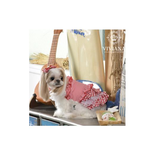 ふるさと納税 ファッション 神奈川県 秦野市 ドッグウェア「VIVIANA」ビスチェワンピース / Red