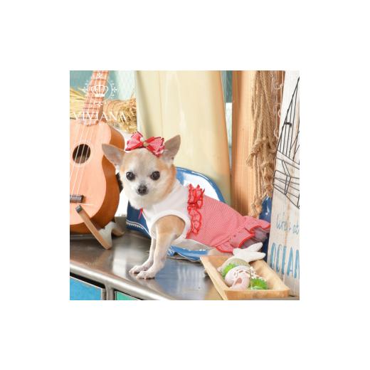 ふるさと納税 ファッション 神奈川県 秦野市 ドッグウェア「VIVIANA」ビスチェタンクトップ / Red