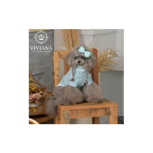 ふるさと納税 ファッション 神奈川県 秦野市 ドッグウェア「VIVIANA」ポンポンタンクトップ / Blue