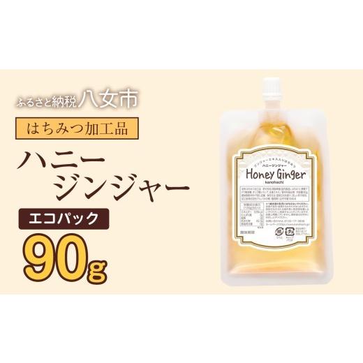 ふるさと納税 加工品等 はちみつ 福岡県 八女市 かの蜂 蜂蜜 エコパック ハニージンジャー 90g×1袋 メール便 はちみつ ハチミツ ジンジャー 生姜 シロップ コ…