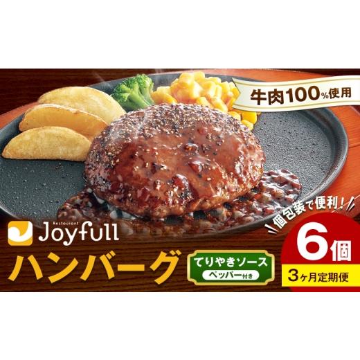 ふるさと納税 肉 ハンバーグ 熊本県 菊池市 3ヶ月定期便 ジョイフルハンバーグ てりやきソース ペッパー付 6個 1個146g 生ハンバーグ ソース付き 牛肉 ジョイ…